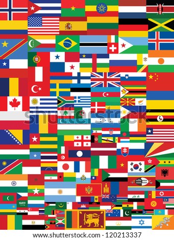 Flags All World Countries On Sackcloth Stock Photo 111673739 - Shutterstock