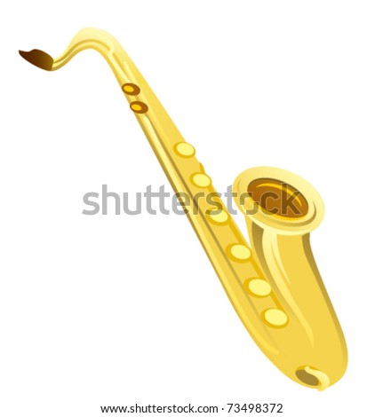 Saxophone Vintage Label Illustration Logotype Vector Stock Vector