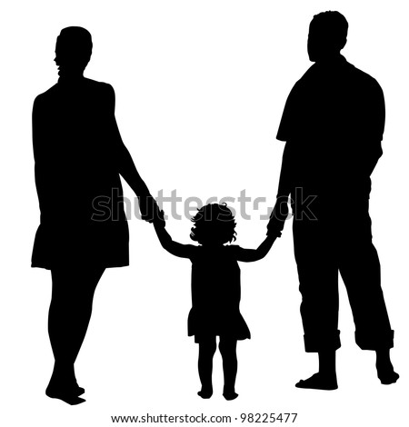 Silhouette Family Woman Man Baby Girl Stock Photo 99938996 - Shutterstock