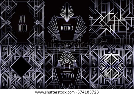 Art Deco Geometric Patterned Background 1920s Stock Vector 155679773 ...