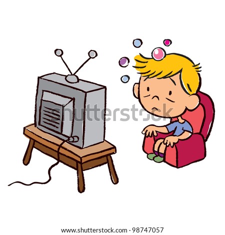 Cartoon Man Remote Watch Tv Armchair Stock Vector 84696574 - Shutterstock