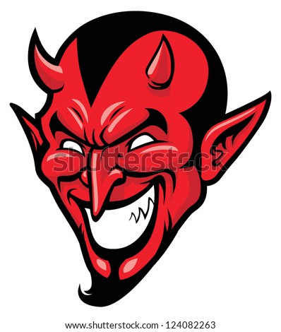 Smiling Devil Face Vector Illustration All Stock Vector 112148375 ...