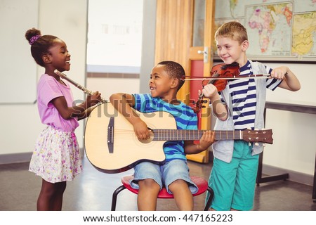 Cute Pupil Posing His Desk Classroom Stock Photo 448169377