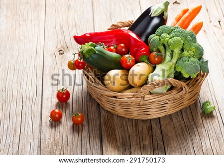 Fresh Vegetables Basket Blurred Background Stock Photo 532219882  Shutterstock