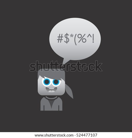 Chat Sign Avatar Portrait Cartoon Caption Stock Illustration 524477215