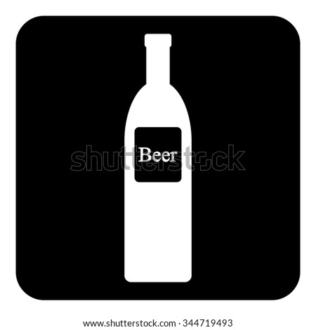 stock vector beer bottle icon on white vector illustration 344719493