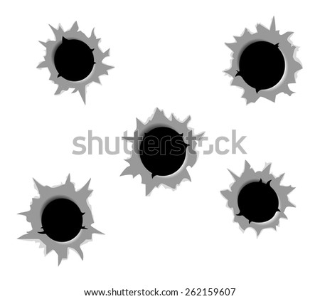 Bullet Holes Stock Vector 264013550 - Shutterstock