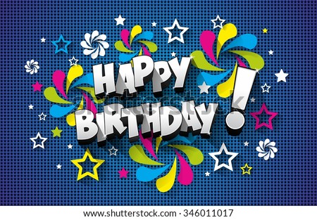 Happy Birthday Greeting Card On Background Stock Vector 346886948 ...
