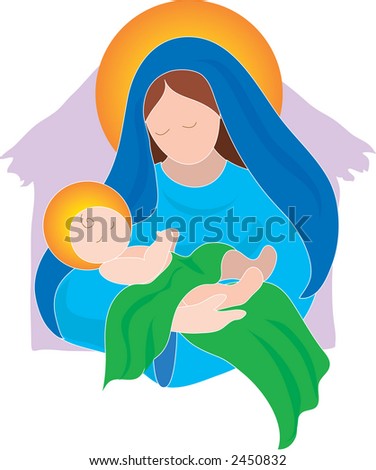 Nativity Scene Maryjoseph Baby Jesus Stock Vector 2405898 - Shutterstock
