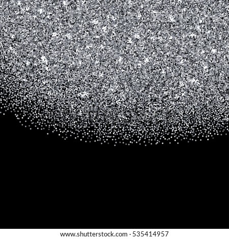 Silver Glitter Texture Borders Over Black Stock Vector 410983180 ...