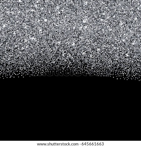 Silver Glitter Texture Borders Over Black Stock Vector 410983180 ...