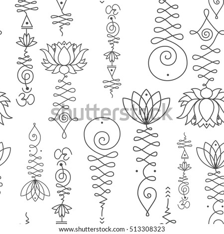 Unalome Lotus Sacred Symbol Stock Vector 513788434 - Shutterstock
