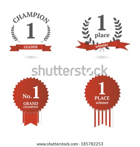 Flat Design Number One First Place Stock Vector 163408703 - Shutterstock