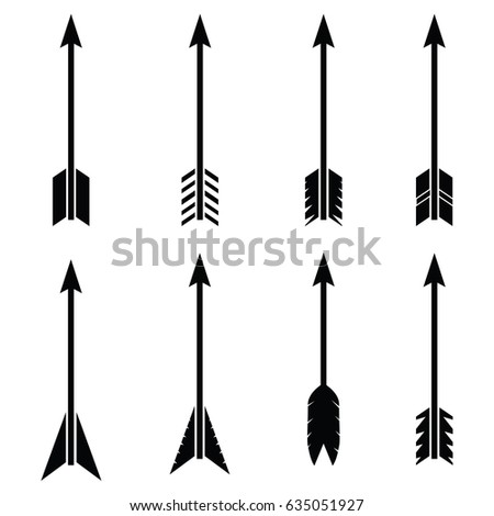 Set Black Hand Drawn Arrows Hipster Stock Vector 522987040 - Shutterstock