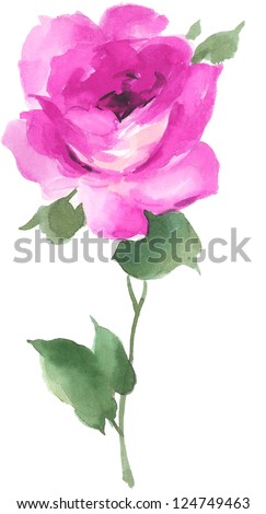 Watercolor Floral Illustration Rose Stock Illustration 103395341 ...