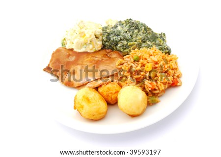 Plate Traditional South African Sunday Lunch Stock Photo 28219135