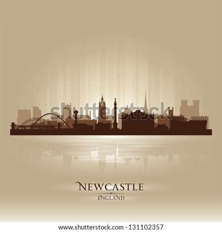 Newcastle City Skyline Silhouette Vector Illustration Stock Vector ...