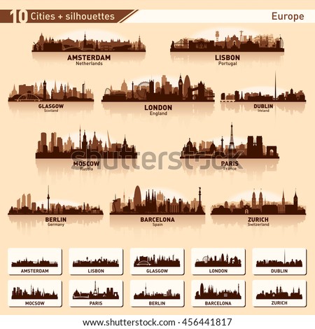 Dublin Ireland Skyline Detailed Vector Silhouette Stock Vector 97781789 ...