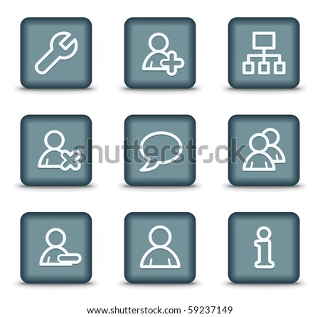 Users Web Icons Grey Square Buttons Users Web Icons Grey Square Buttons