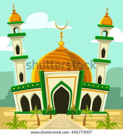 Vector Mosque Silhouette Template Black Stock Vector 