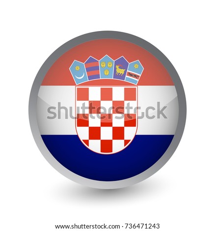 Flag Croatia Round Glossy Icon Button Stock Vector 198125330 - Shutterstock