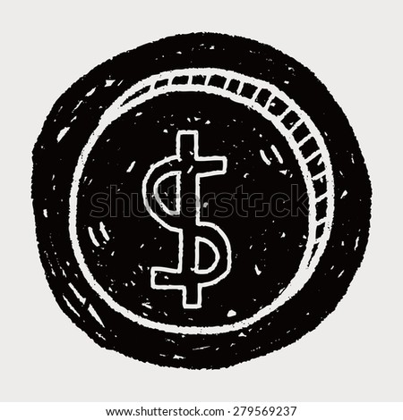 stock photo doodle money coin 279569237