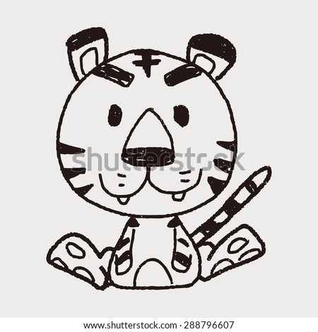 Chinese Zodiac Tiger Doodle Drawing Stock Vector 287558762 - Shutterstock