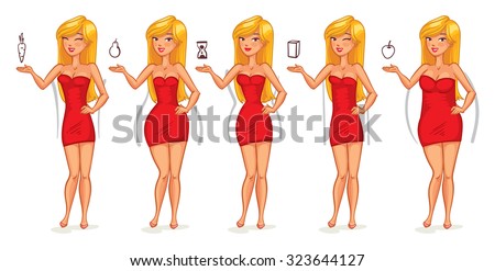 Five Types Female Figures Body Shapes Stock Vector 323644127 - Shutterstock