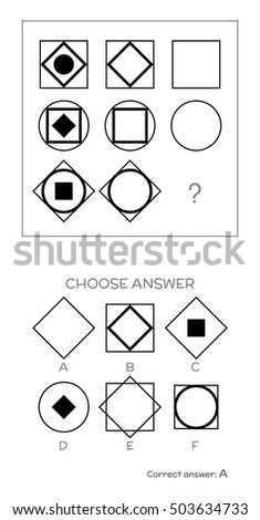 Iq Test Choose Correct Answer Logical Stock Vector 512194852 - Shutterstock