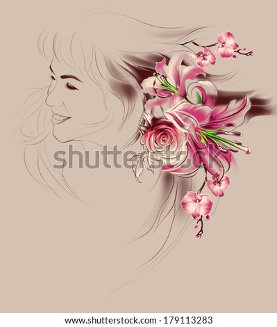 Selecting a Good Cookware Marriage Internet site stock photo portrait of beautiful girl with flowers in her hair flowers drawing with simple pencil and coal 179113283