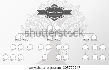  Genealogical  Tree  Your Family hand Drawn Oak Stock Vector 