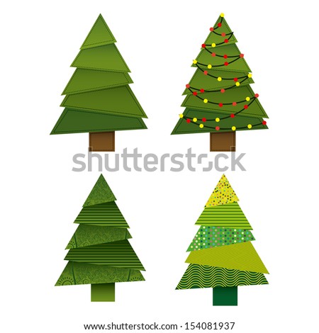 Cartoon Illustration Christmas Tree 3 Different Stock Vector 83063746 - Shutterstock