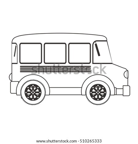 Blackwhite Linear Vector Mini Bus Illustration Stock Vector 27612517 ...