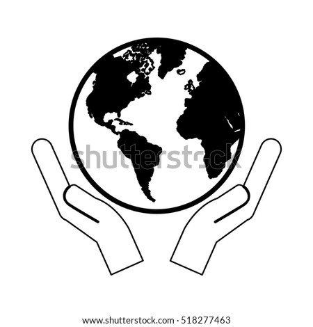 Hands Holding Globe Earth Web Black Stock Vector 158520062 - Shutterstock