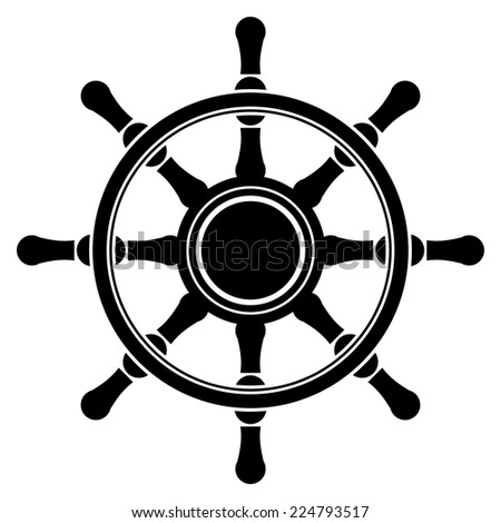 Vector Nautical Boat Steering Wheel Silhouette Stock Vector 102465356 ...