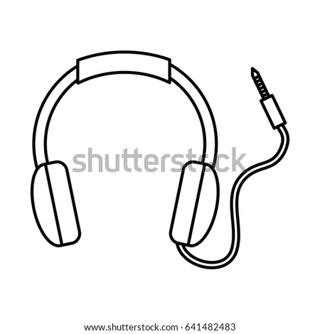 Vector Handdrawn Sketch Headphones Against White Stock Vector 325371188