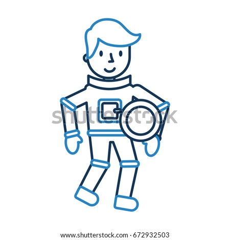 Astronaut Space Suit Helmet Hand Isolated Stock Vector 586944989