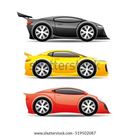 Vector Set Racing Cars Stock Vector 281459696 - Shutterstock