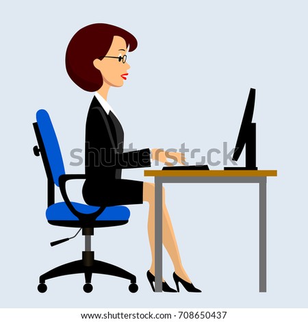 Ergonomics Correct Sitting Posture Stock Vector 556623754 - Shutterstock