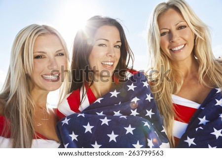 Bikinis three girls three us flag Housewife mature video