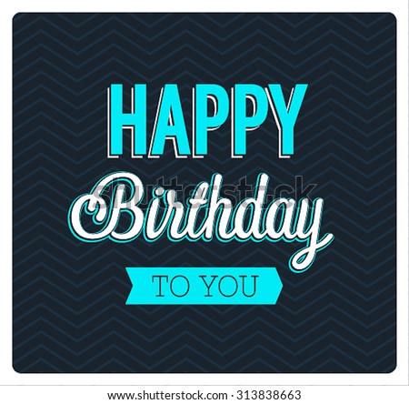 Vintage Retro Happy Birthday Card Fonts Stock Vector 122968132 ...