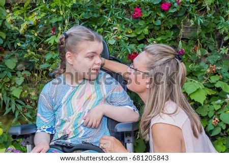 Girl care of disabled old man 9