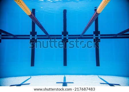 empty 50m olympic outdoor pool and dividing lines from underwater - Olympic Swimming Pool Underwater empty 50m olympic outdoor pool and dividing lines from underwater - Olympic Swimming Pool Underwater