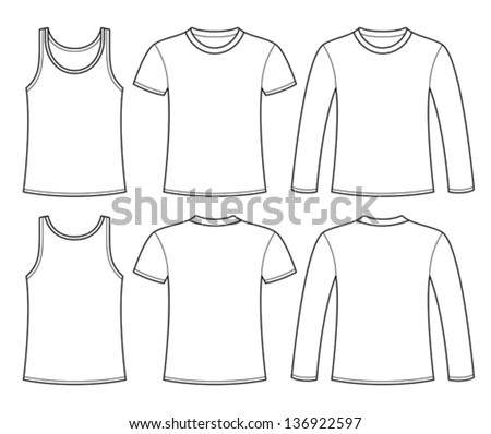 Blank Tshirt Template Front Back Stock Vector 104962142 - Shutterstock