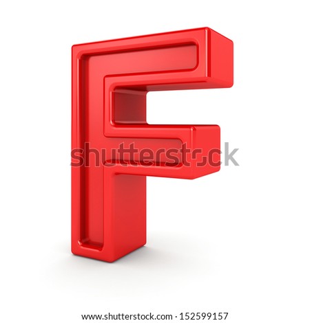 3d Shiny Red Letter Collection F Stock Illustration 117000181 ...