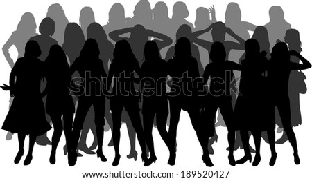 Group Women Black Silhouettes Stock Vector 132865634 - Shutterstock