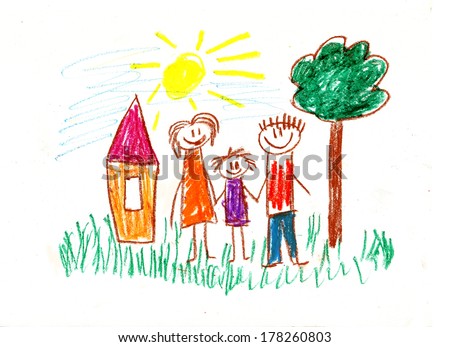 Family Children Kids Drawings Stock Illustration 178260809 - Shutterstock