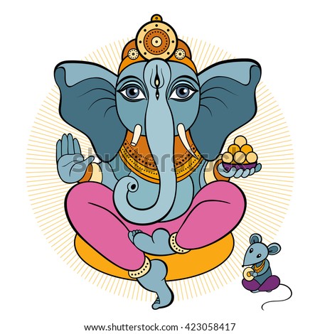 Hindu God Ganesha Ornamental Vector Hand Stock Vector 129939530 ...