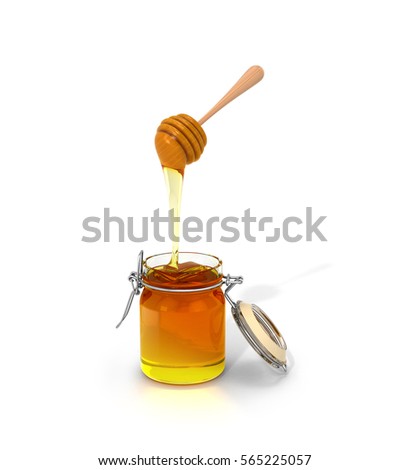 Honey Jar Honey Dripping Wooden Honey Stock Vector 704658316 - Shutterstock