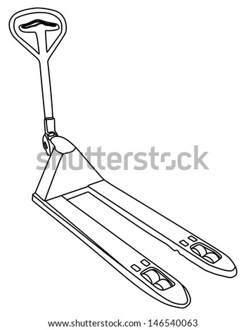 Pallet Truck For 2000 Kg Isolated On White Background With Clipping Paths Pallet Truck For 2000 Kg Isolated On White Background With Clipping Paths